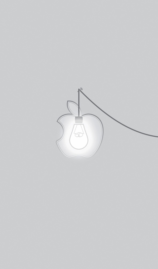 Лампа в Яблоке, серый фон