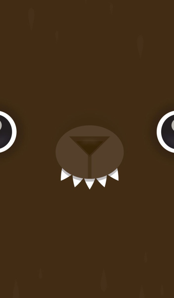 Мордочка медведя, коричневый фон