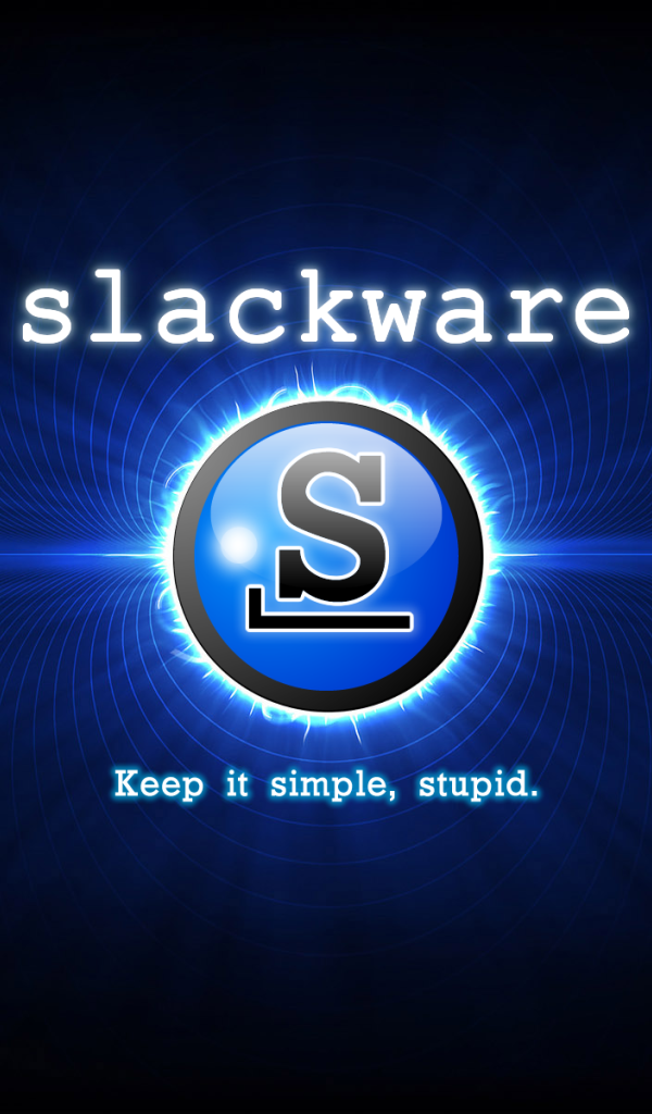 Операционная система Slackware, синий фон