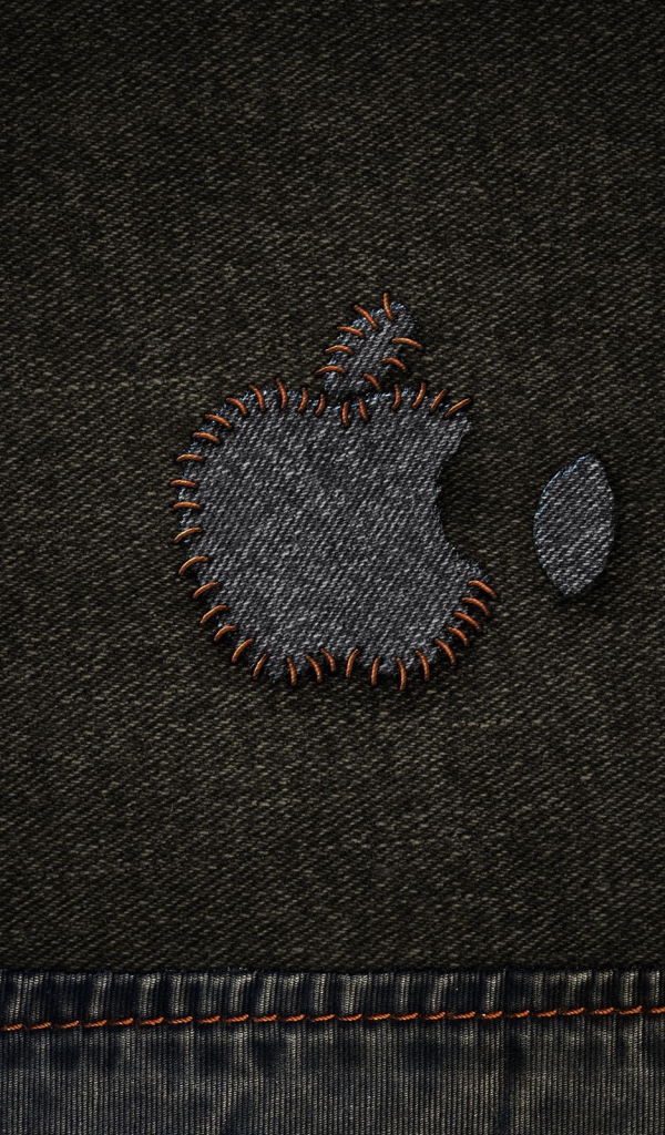 Заплатка на джинсах, символ Эппл