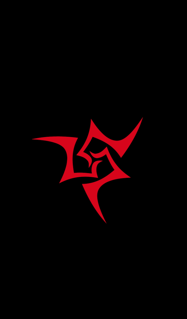 Красный символ на черном фоне, аниме Ночь прибытия