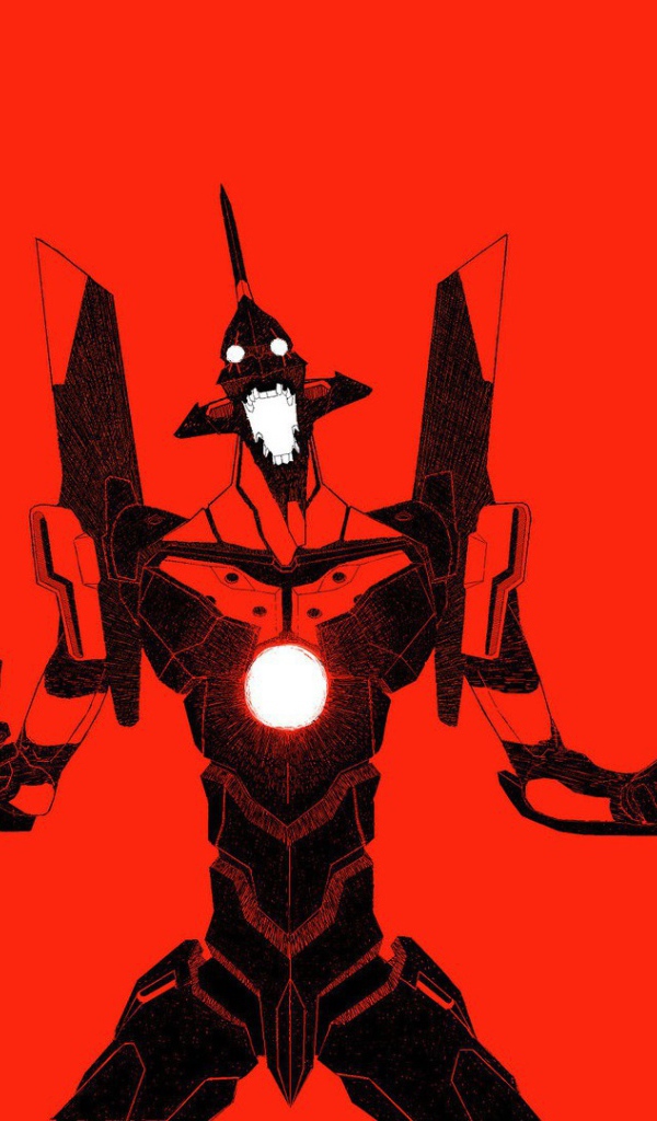 Солдат робот, красный фон