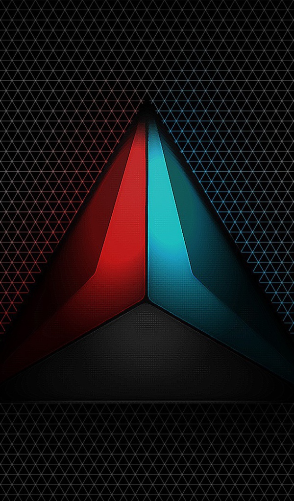 Треугольный логотип на черном фоне