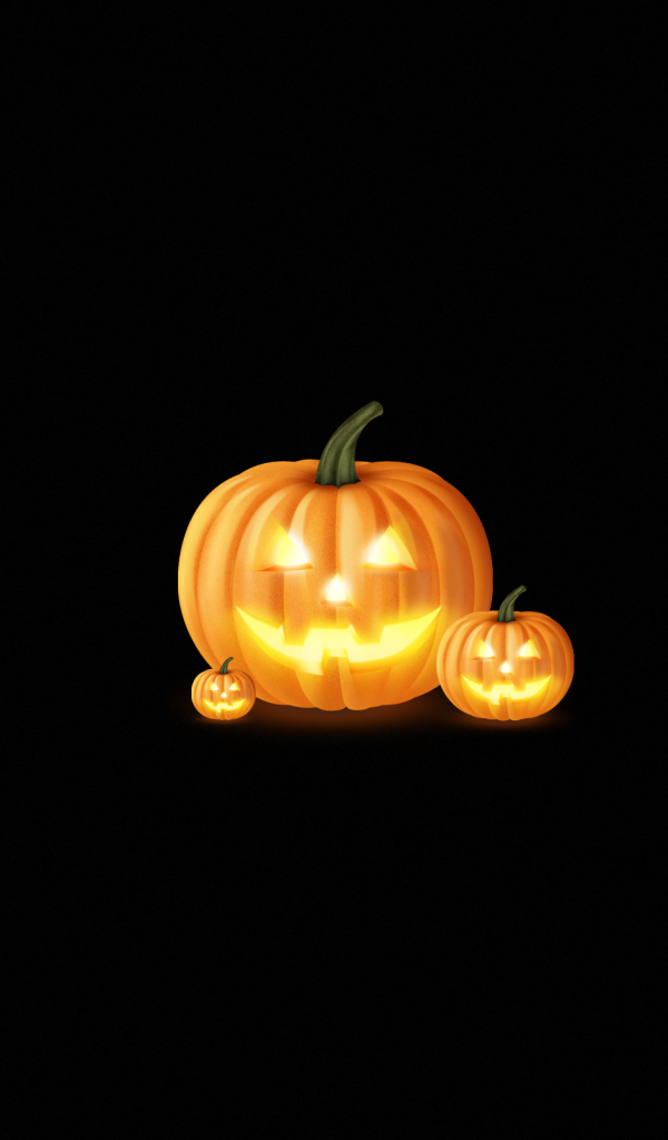 Три тыквы на черном фоне