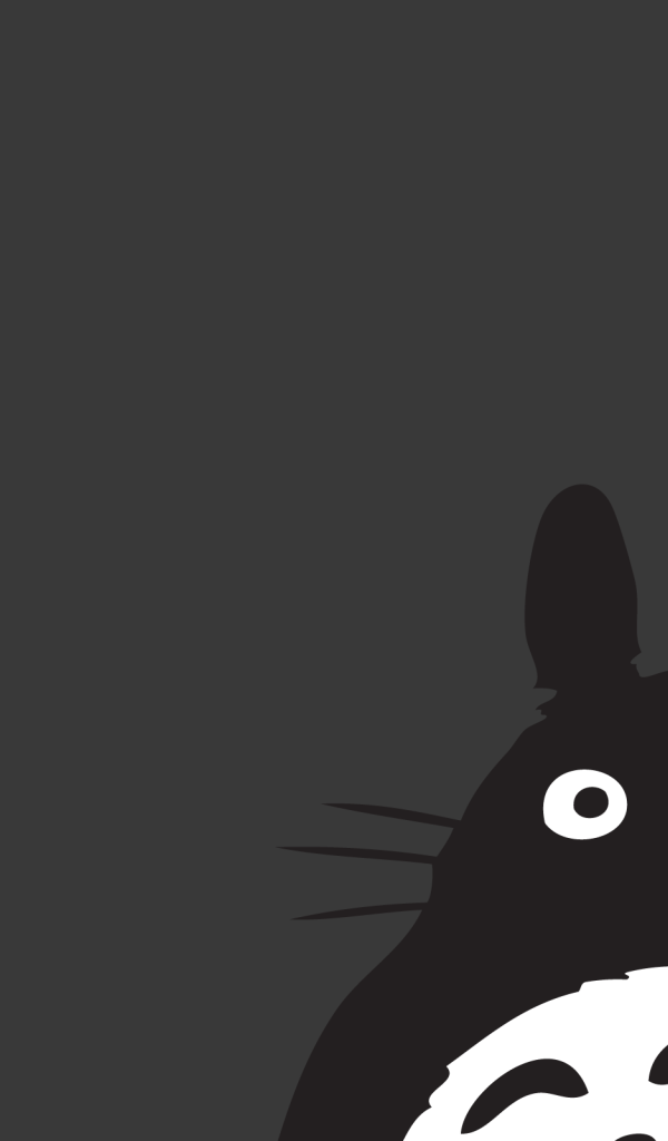 Тоторо, серый фон