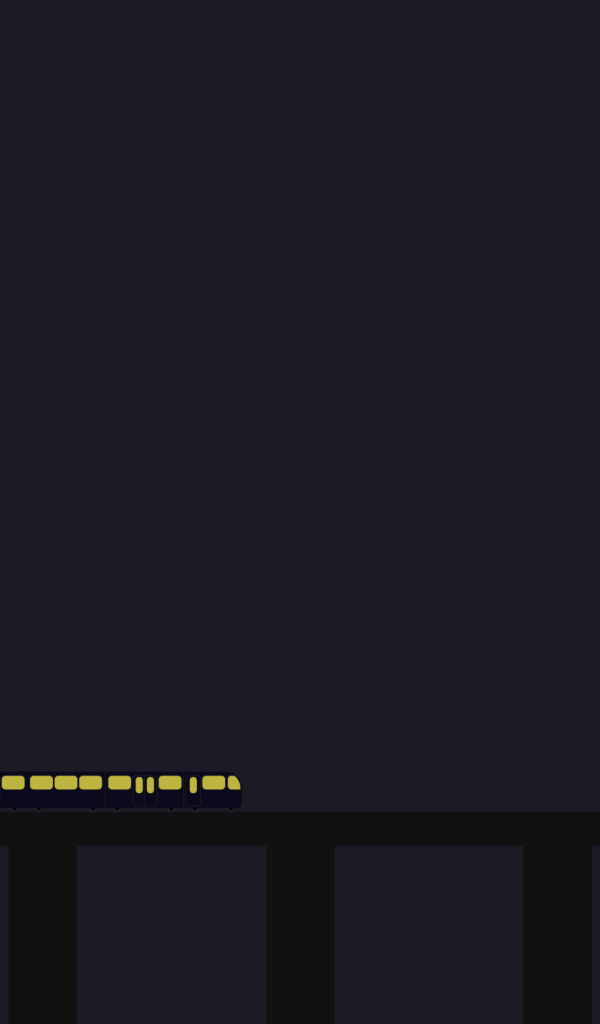 Поезд на мосту, сине черный фон