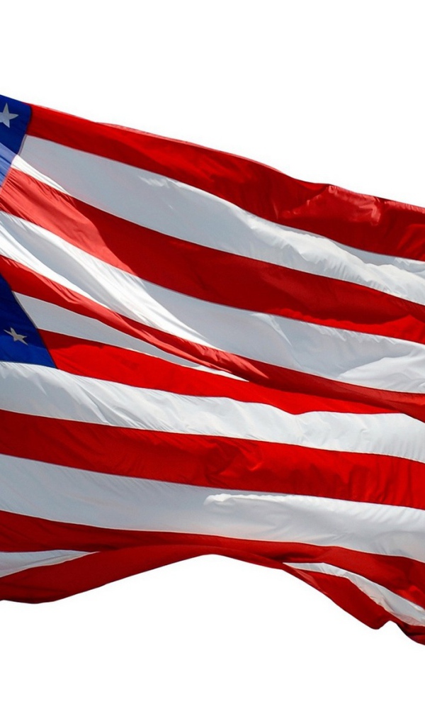 Флаг США на белом фоне