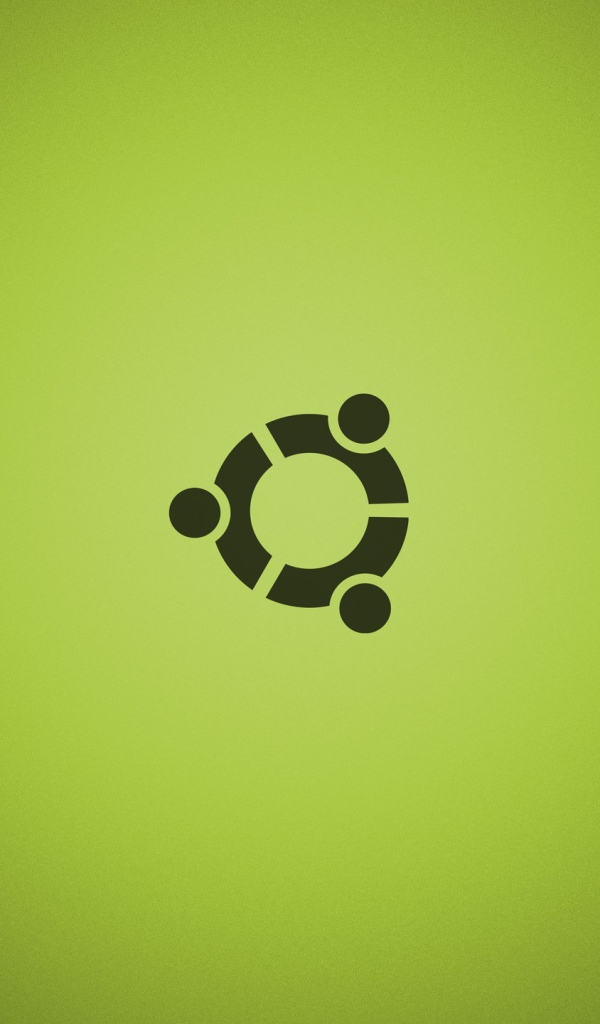 Черный символ Ubuntu на зеленом фоне