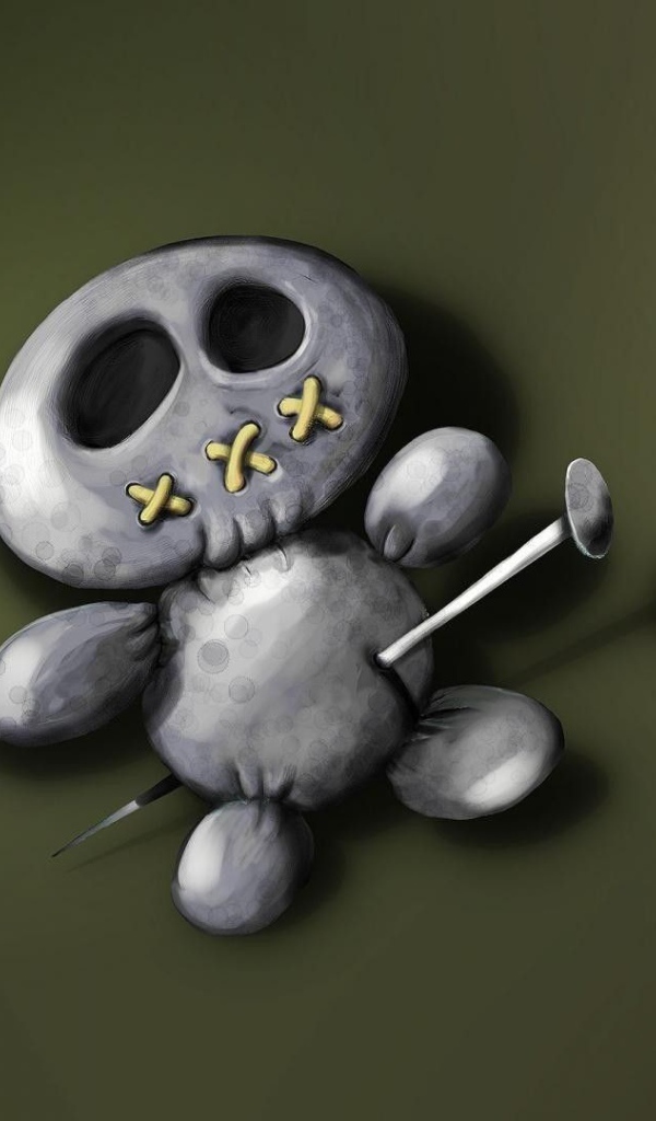 Кукла вуду, темный фон