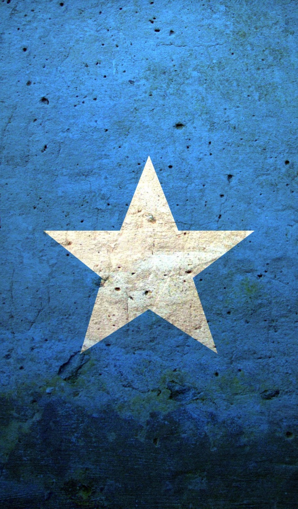 Белая звезда, голубой фон