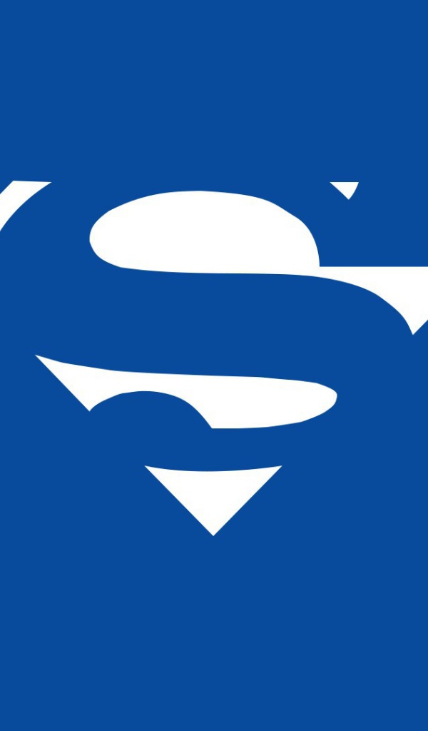 Белый символ Супермена, голубой фон