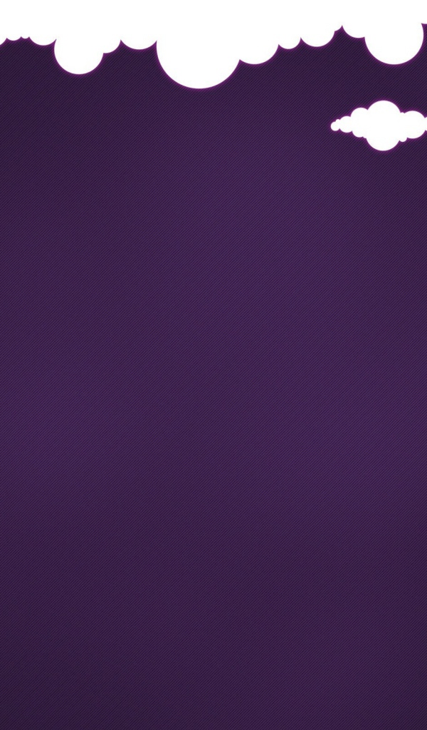 Белые облака, фиолетовый фон