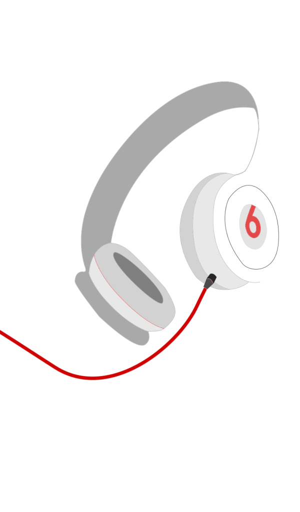 Белые наушники Beats, белый фон