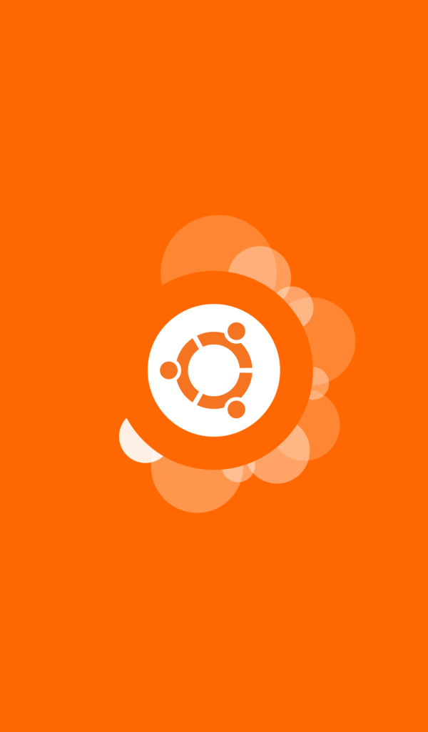 Белый символ Ubuntu на оранжевом фоне