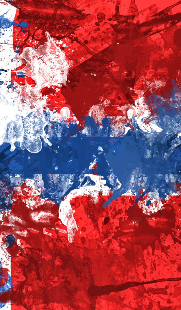 Флаг Норвегии нарисованный красками