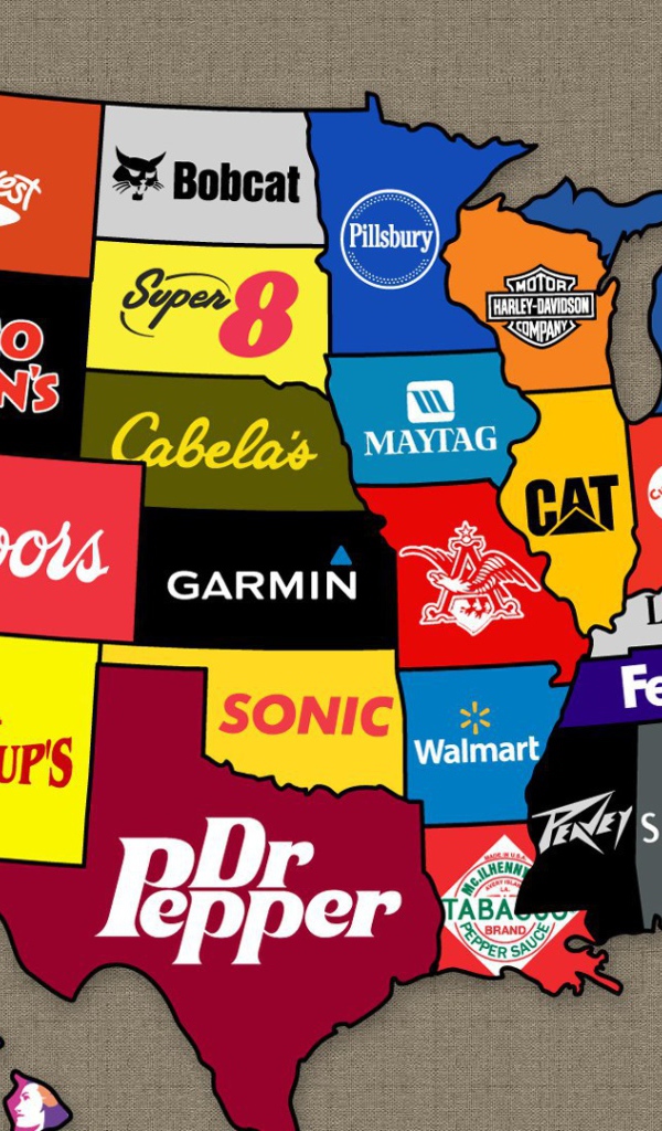 Бренды на карте США