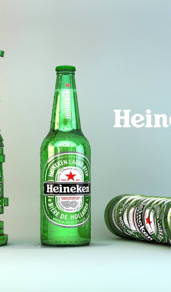 Нарезанная бутылка пива Heineken