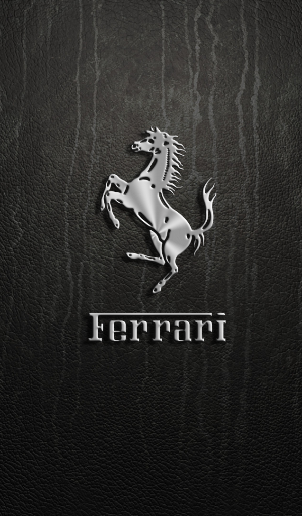 Логотип Ferrari, черный фон