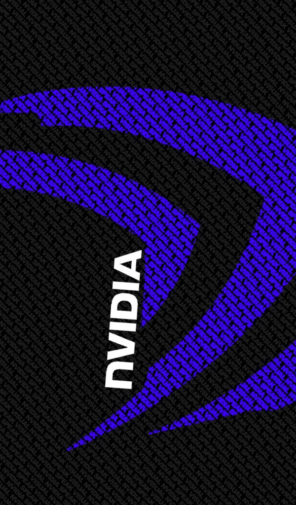 Голубой символ Nvidia из букв