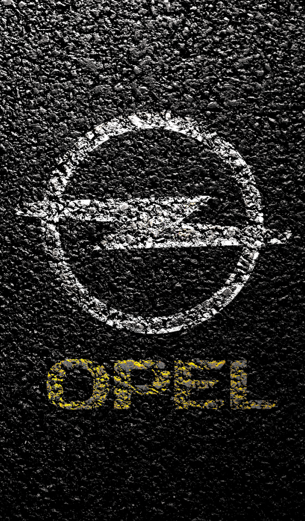 Символ Опель на асфальте