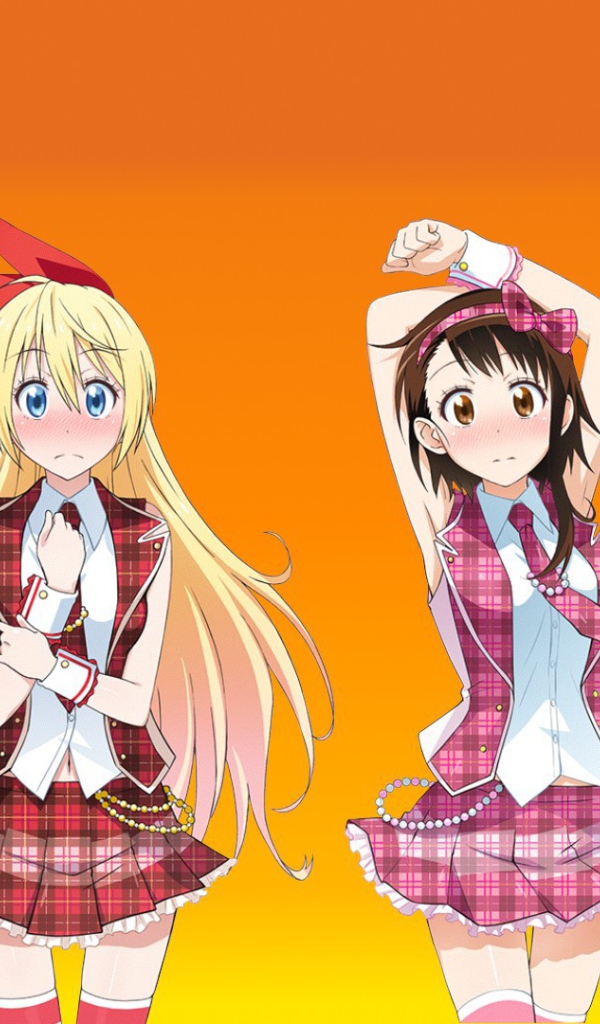 Девочки аниме в клетчатых нарядах