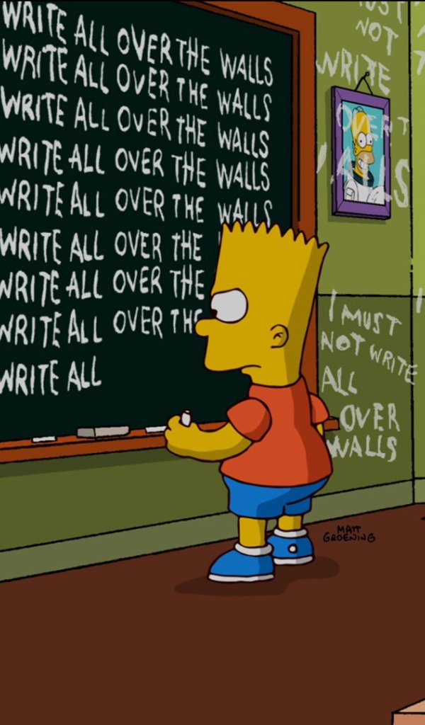 Барт Симпсон пишет на стенах