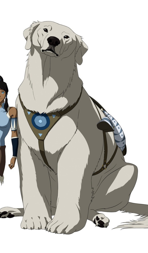 Большая собака у девушки из мультфильма Легенда о Корре