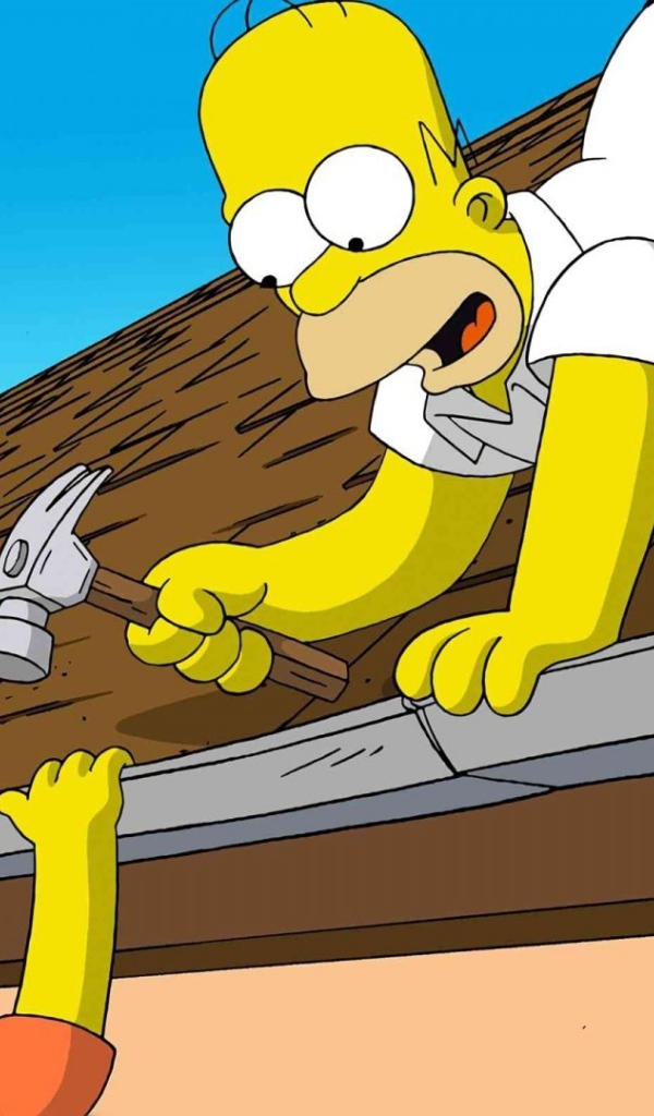 Гомер ремонтирует крышу, Симпсоны