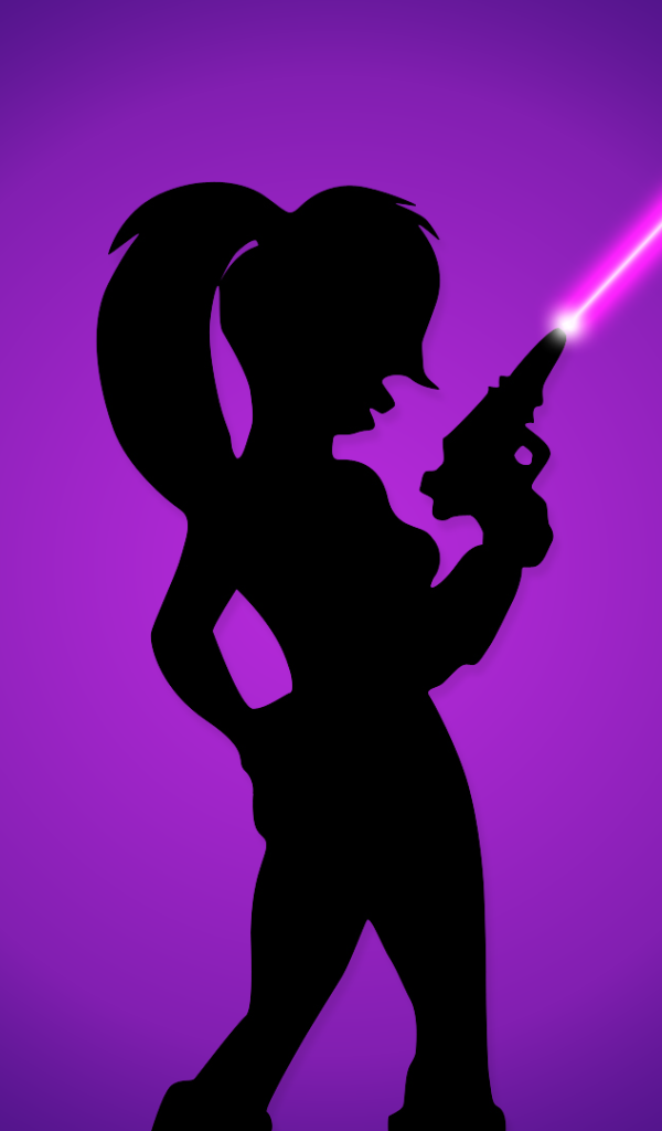 Силуэт Лилы на фиолетовом фоне, Футурама