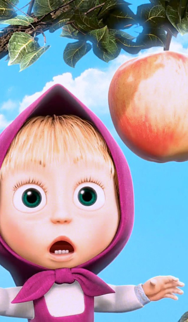 Маша увидела яблоко, мультфильм Маша и медведь