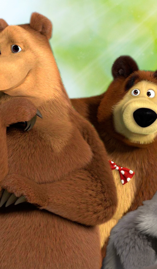 Маша и медведь на прогулке с друзьями