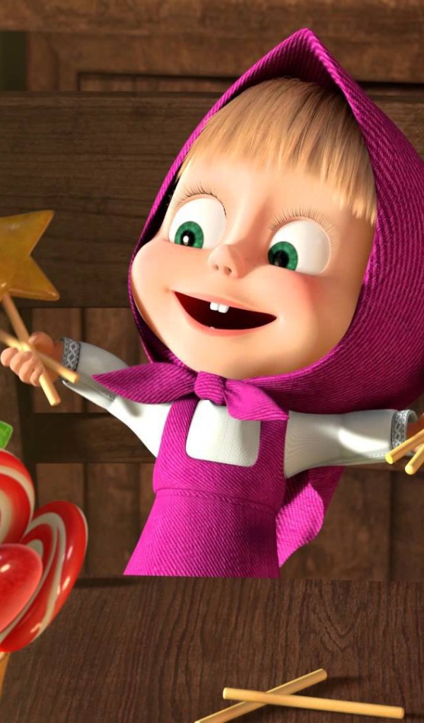 Маша рада леденцам, мультфильм Маша и медведь