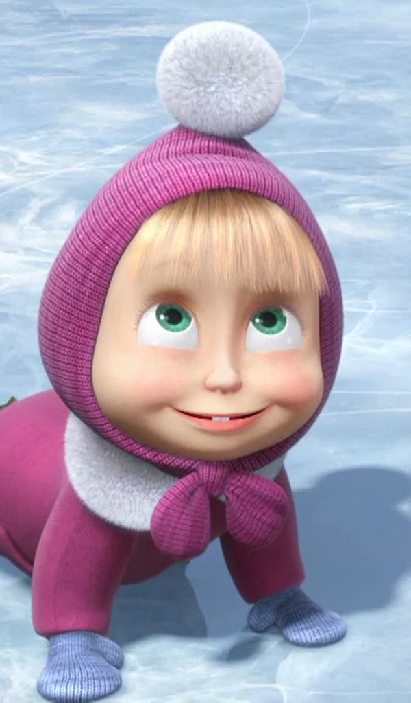 Маша катается на коньках, мультфильм Маша и медведь