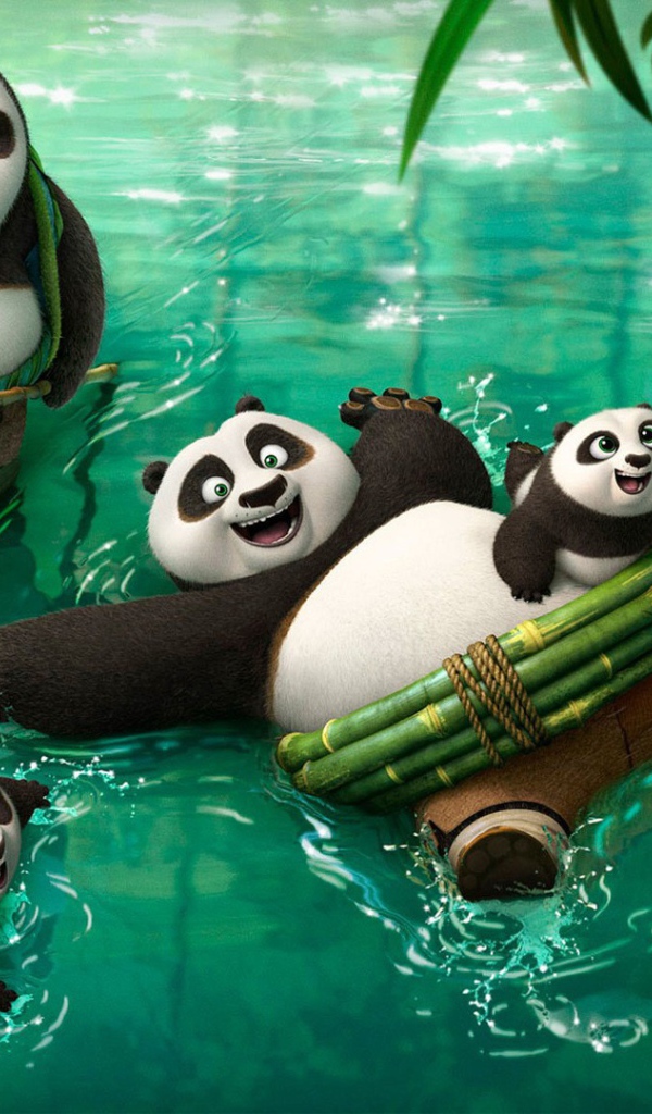 Панды резвятся в воде, мультфильм Кунг-фу панда