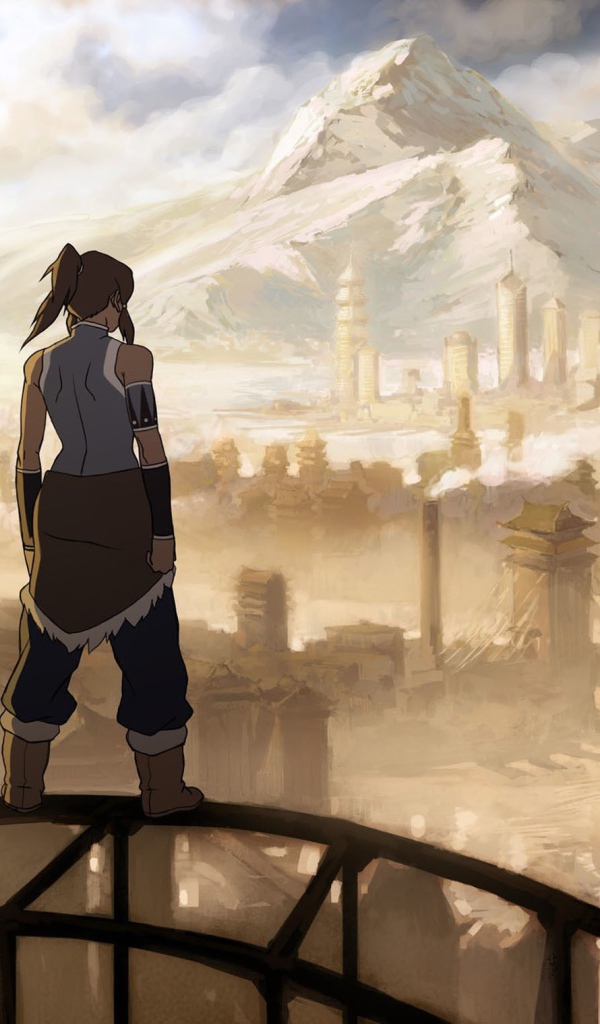 Девушка смотрит на город, мультфильм Легенда о Корре