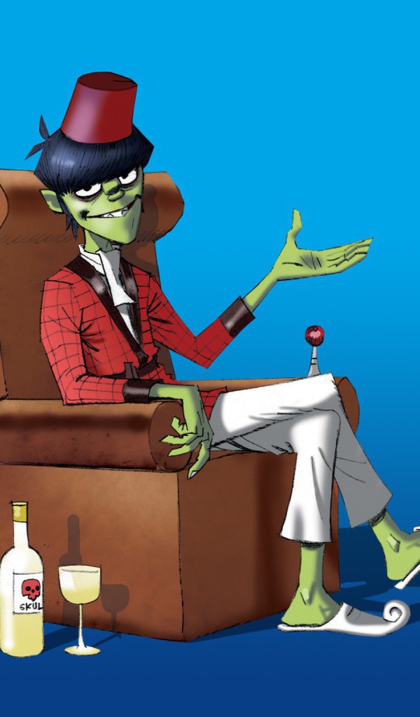 Зомби сидит на кресле, мультфильм