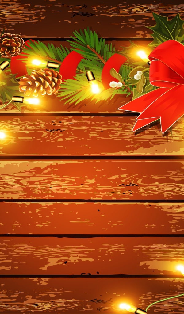 Гирлянда на потертом полу