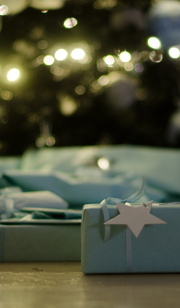 Рождественские подарки на полу