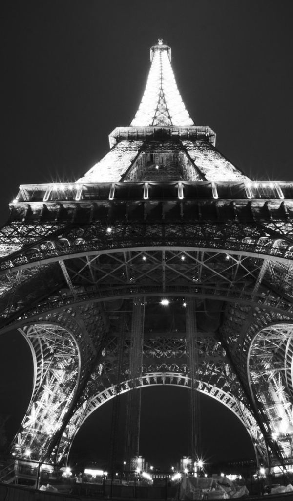 Черно белое фото Эйфелевой Башни