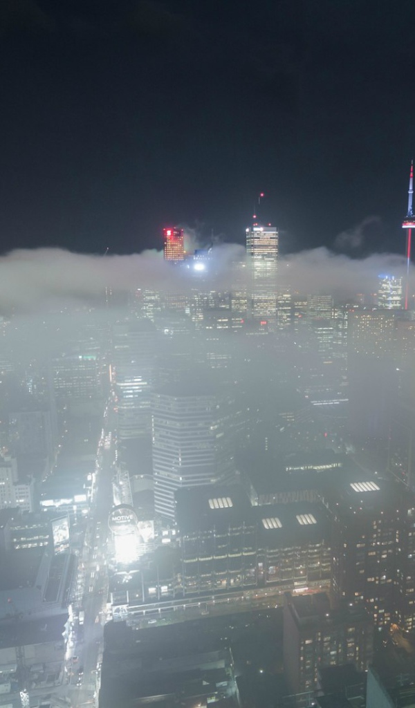 Город Торонто в тумане