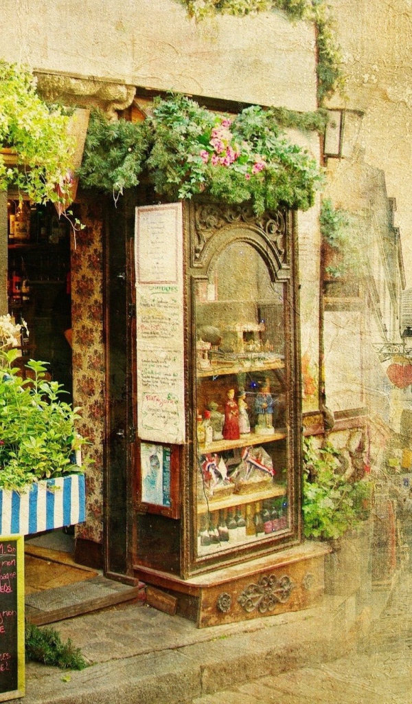 Цветочная лавка на одной из улиц Парижа