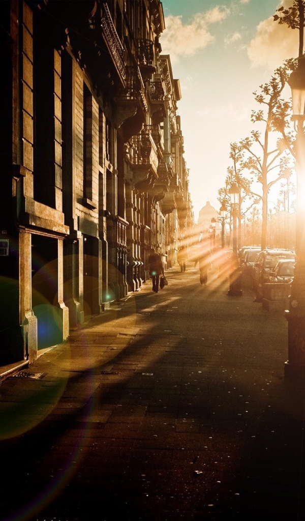 Блик от солнца на закате