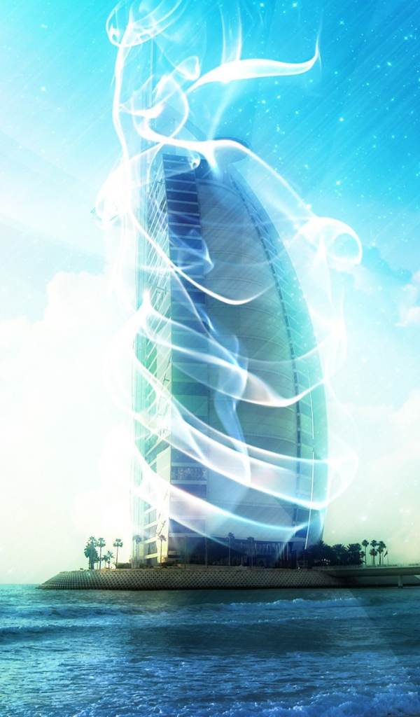 Дымка вокруг здания в Дубаи