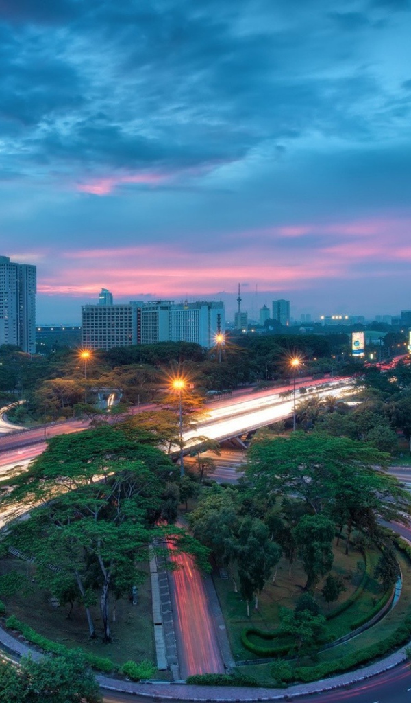 Развязка на автостраде в городе