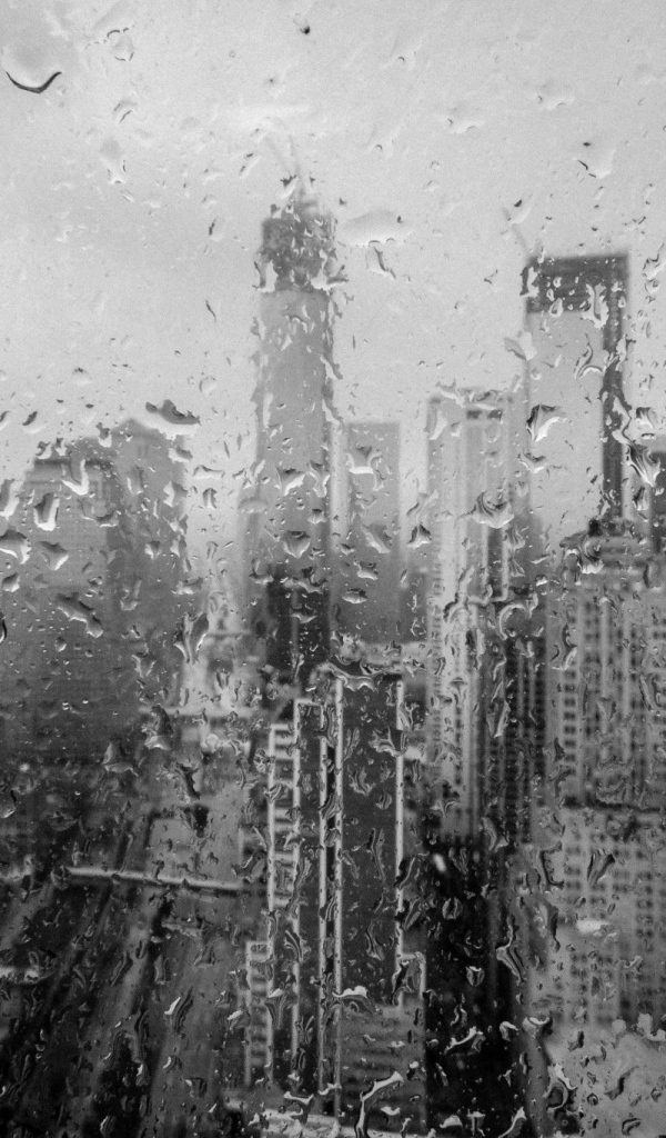 New York through the wet glass