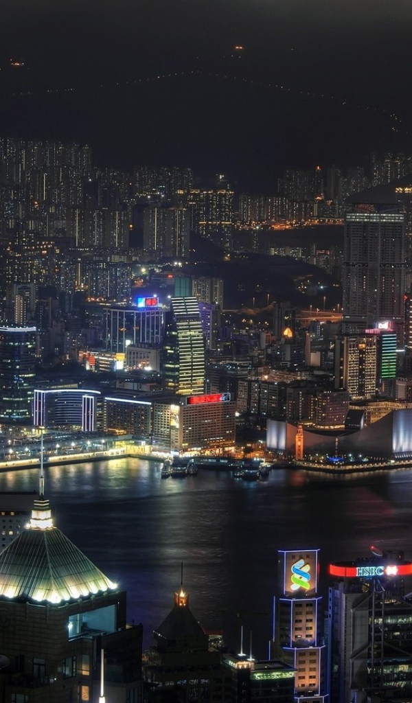 Ночной город Гонконг