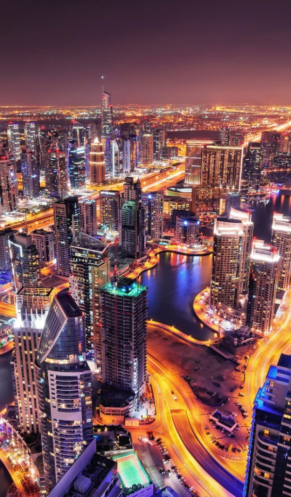 Ночные огни Дубая