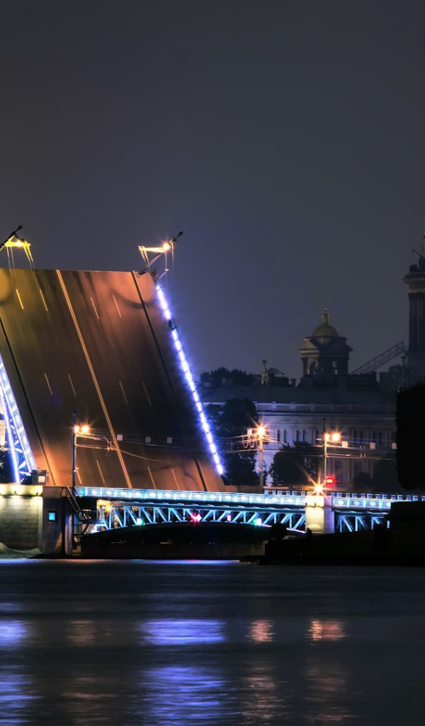 Разведенный мост в Санкт Петербурге