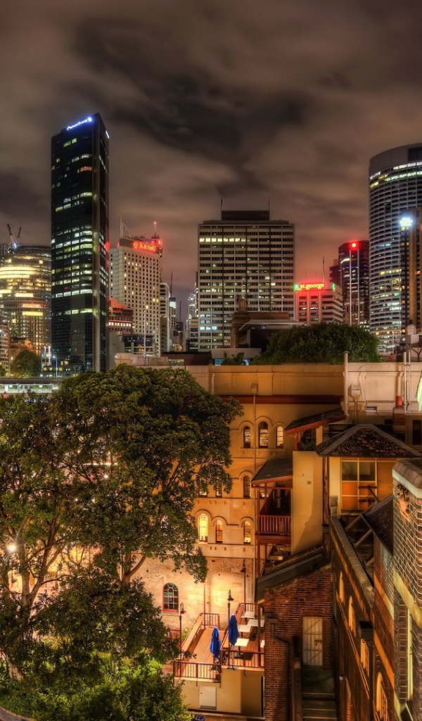 Огни ночного города, фото HDR