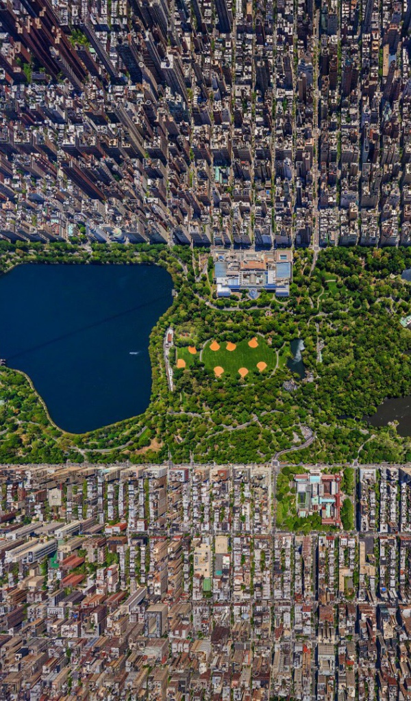 Вид сверху на Центральный парк, Нью-Йорк